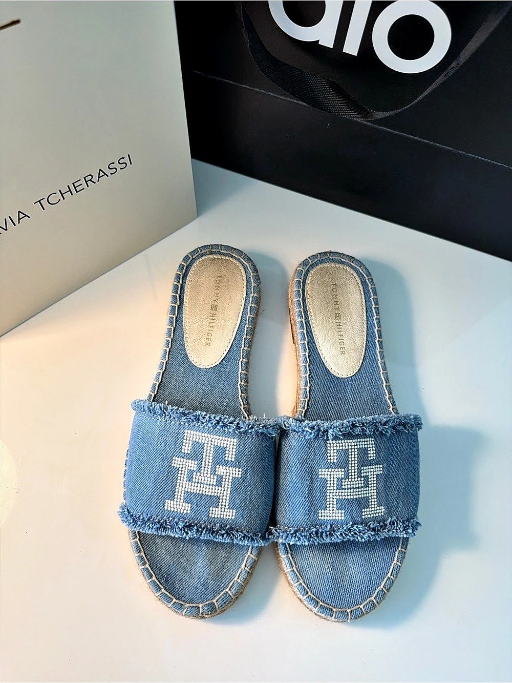 Tommy Hilfiger Blue Slide Sandals